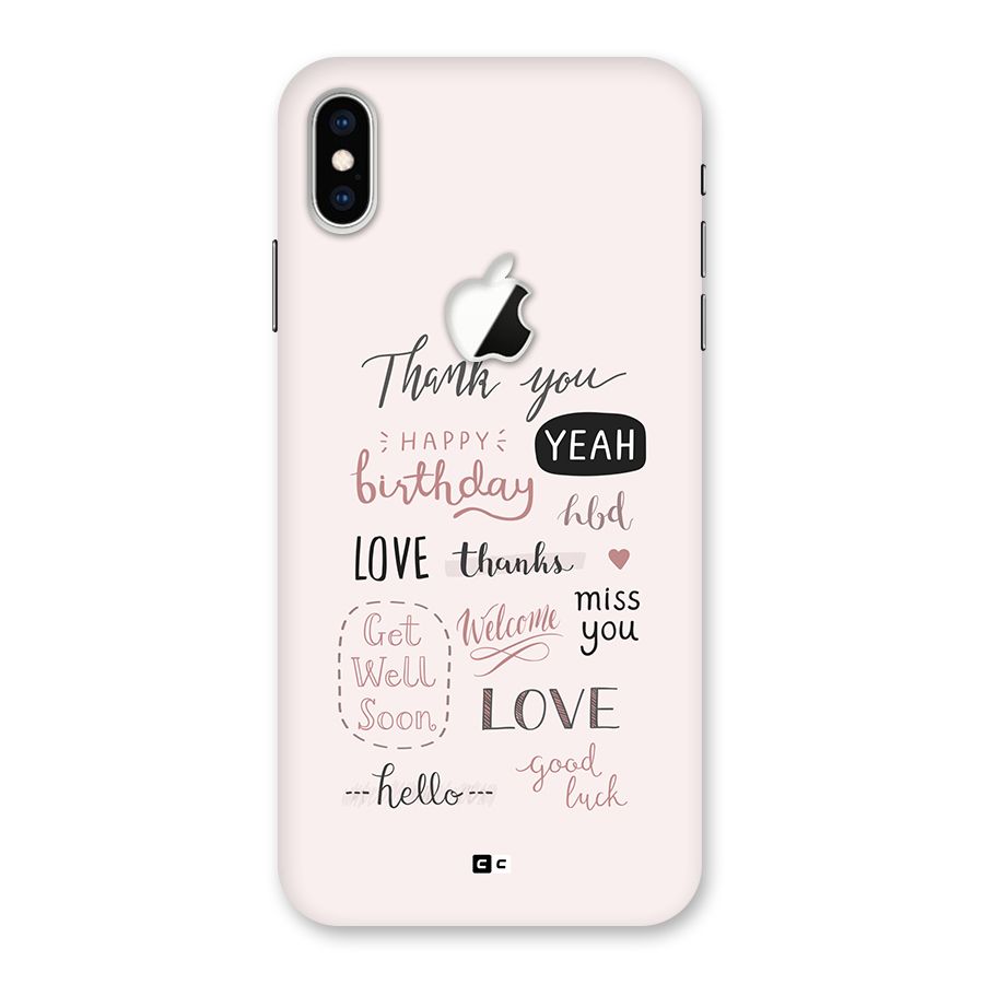 Cute Quotes Back Case for iPhone XS Max Apple Cut