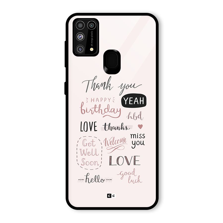 Cute Quotes Glass Back Case for Galaxy F41