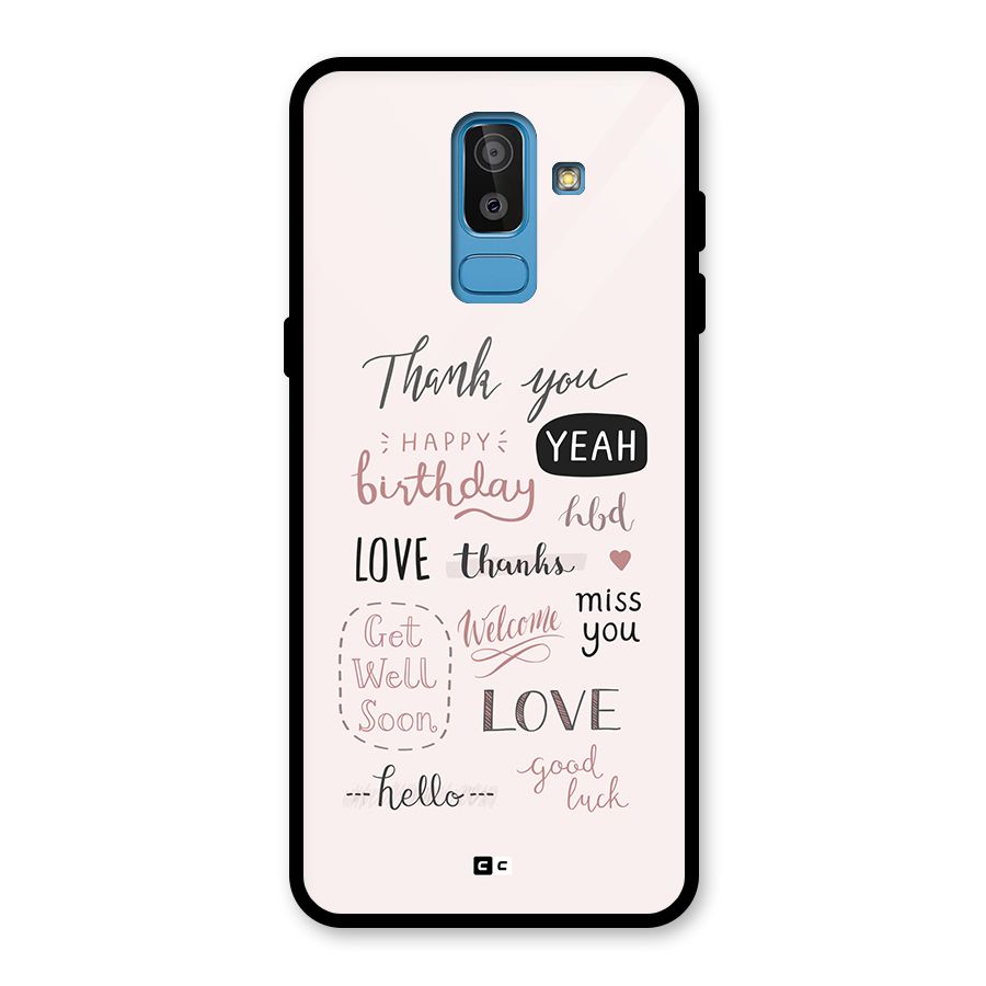 Cute Quotes Glass Back Case for Galaxy J8