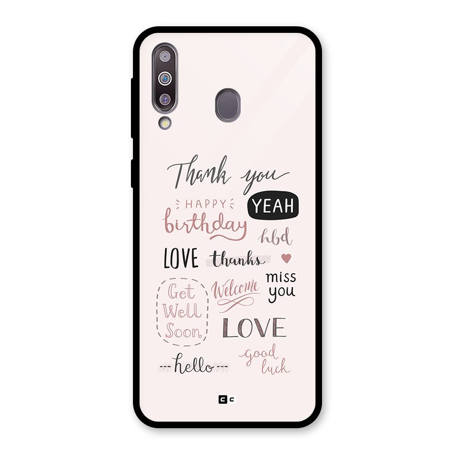 Cute Quotes Glass Back Case for Galaxy M30