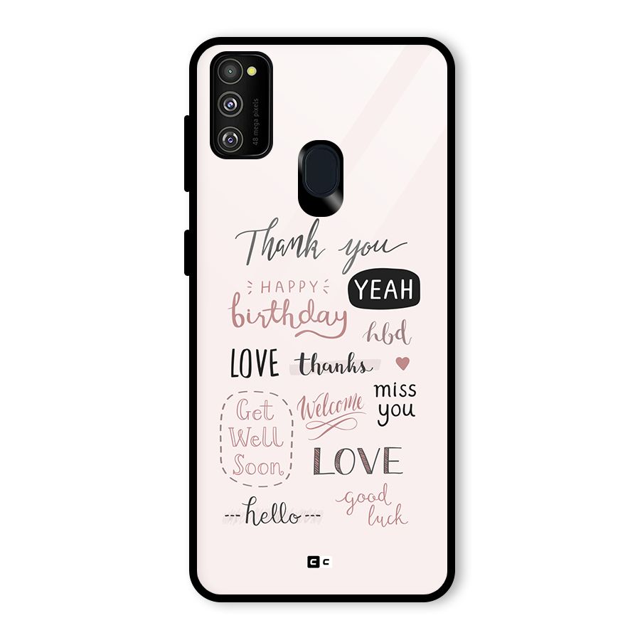 Cute Quotes Glass Back Case for Galaxy M30s