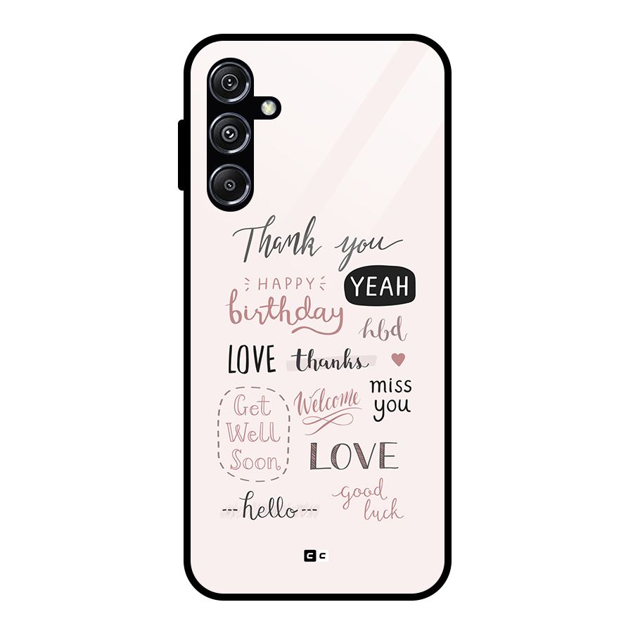 Cute Quotes Glass Back Case for Galaxy M34 5G
