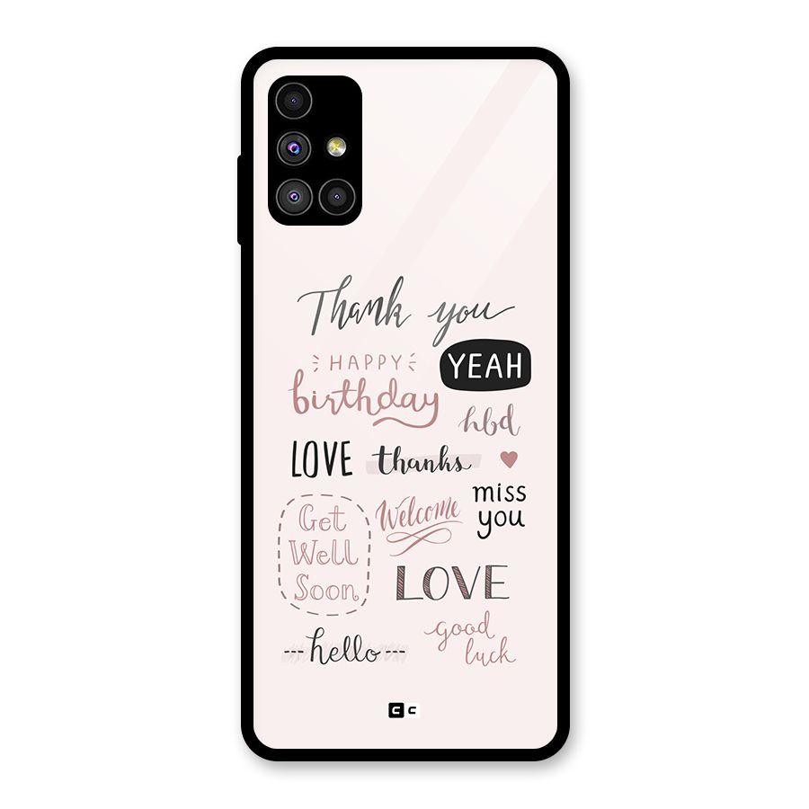 Cute Quotes Glass Back Case for Galaxy M51