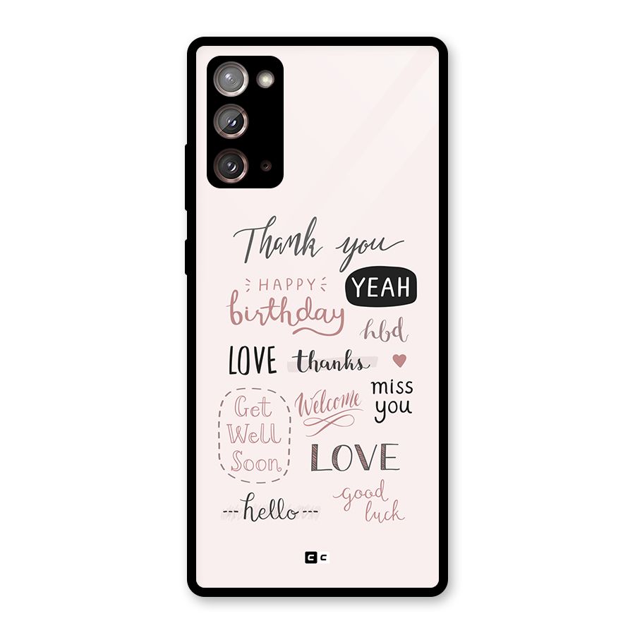 Cute Quotes Glass Back Case for Galaxy Note 20