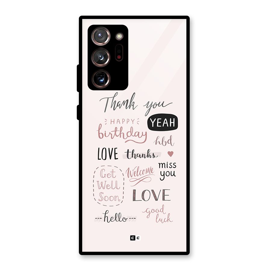 Cute Quotes Glass Back Case for Galaxy Note 20 Ultra 5G