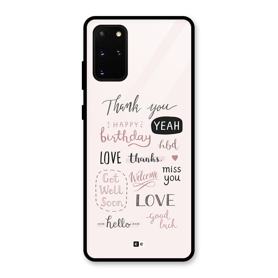 Cute Quotes Glass Back Case for Galaxy S20 Plus