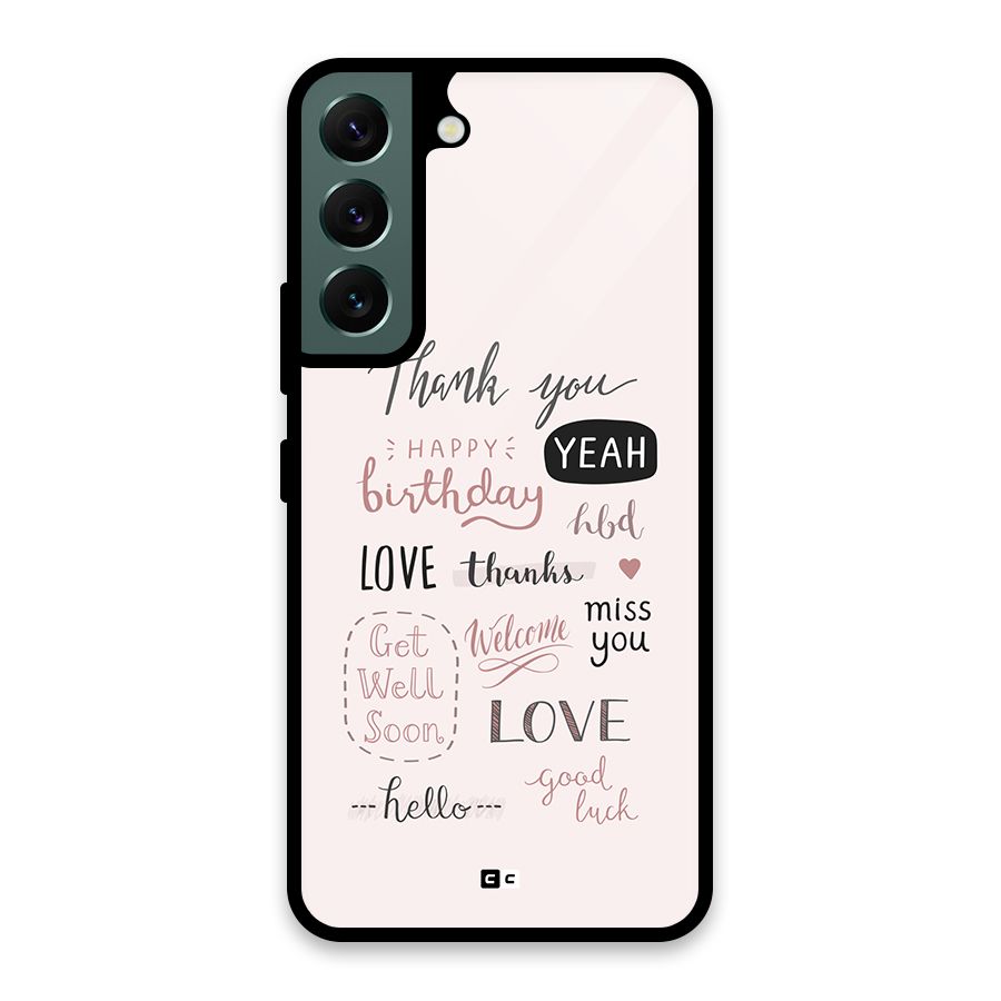 Cute Quotes Glass Back Case for Galaxy S22 5G