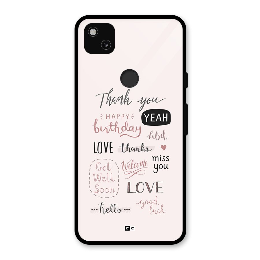 Cute Quotes Glass Back Case for Google Pixel 4a