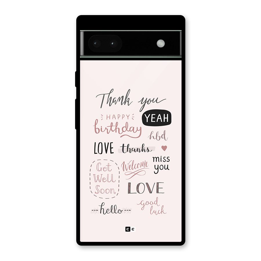 Cute Quotes Glass Back Case for Google Pixel 6a
