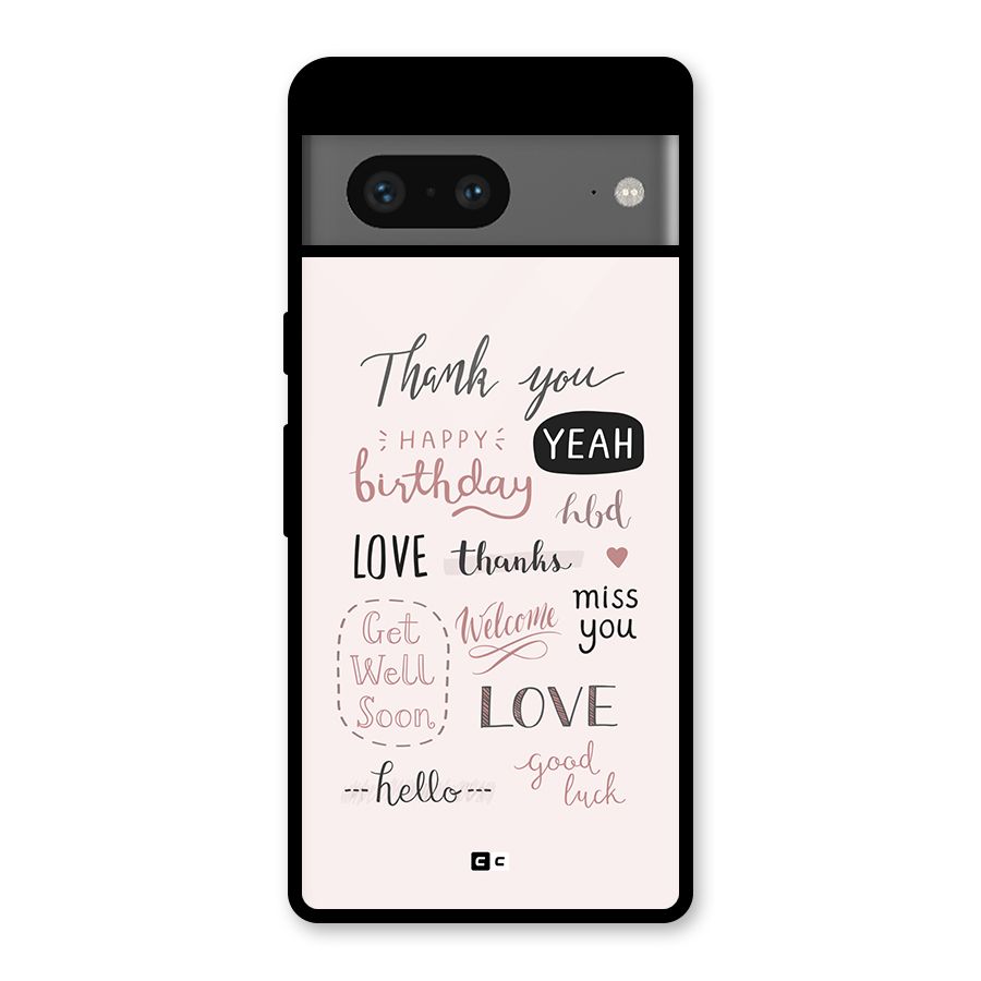 Cute Quotes Glass Back Case for Google Pixel 7