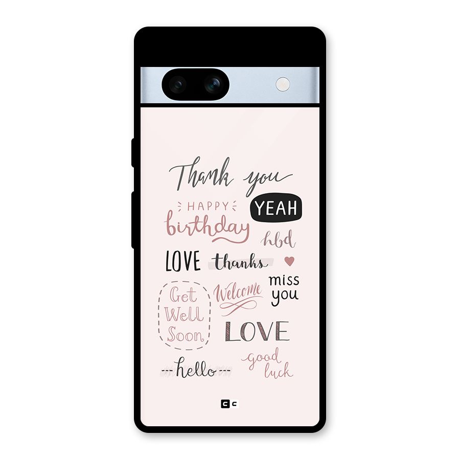 Cute Quotes Glass Back Case for Google Pixel 7a