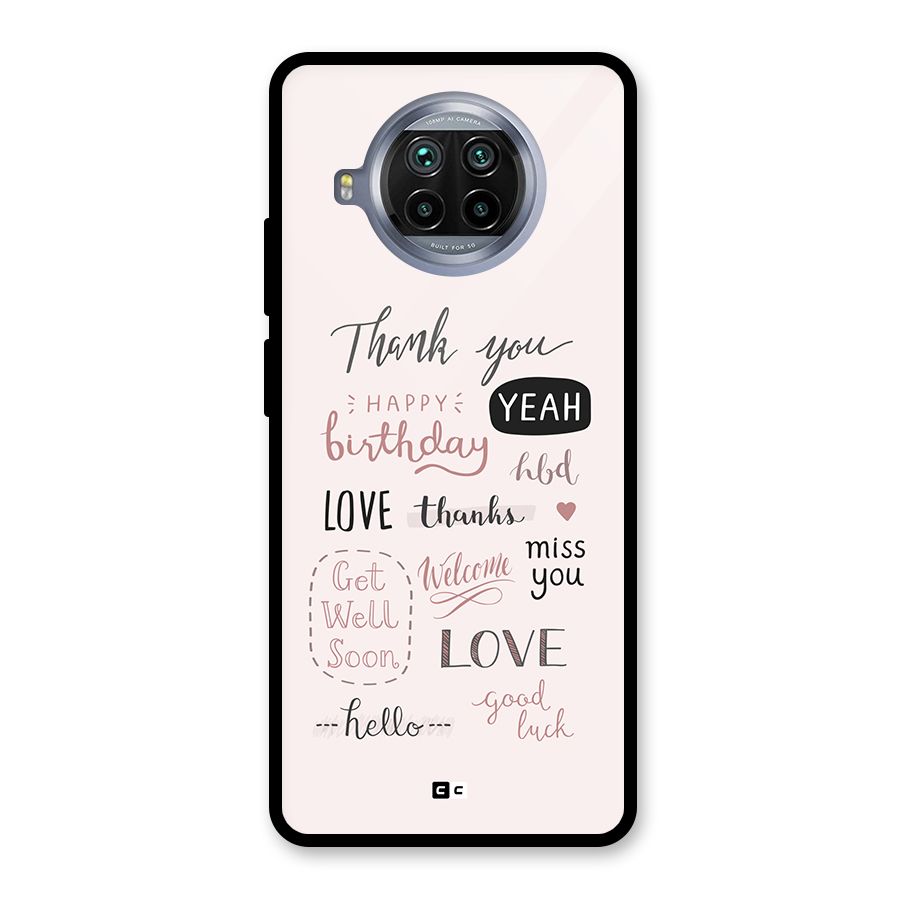 Cute Quotes Glass Back Case for Mi 10i