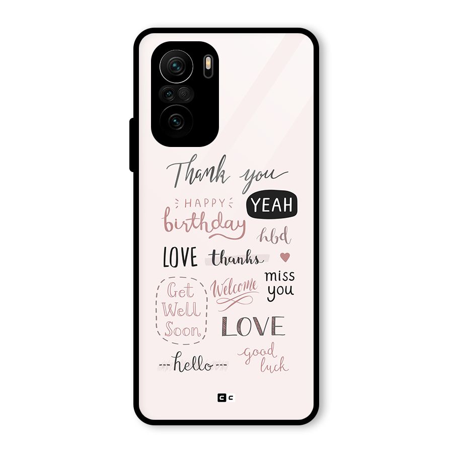 Cute Quotes Glass Back Case for Mi 11X Pro