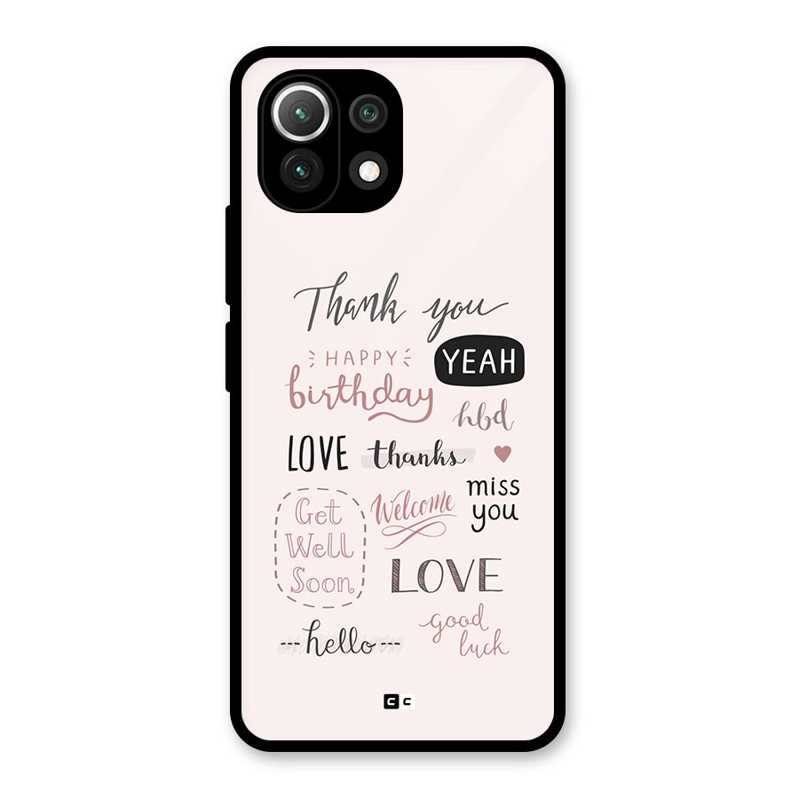 Cute Quotes Glass Back Case for Mi 11 Lite
