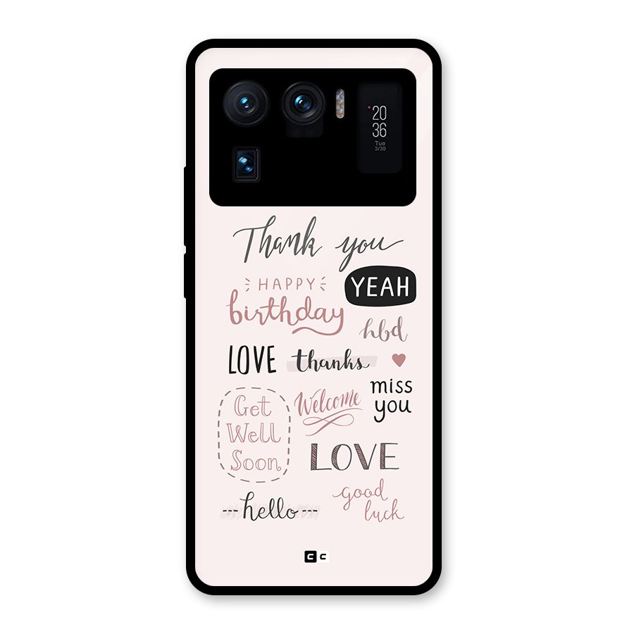 Cute Quotes Glass Back Case for Mi 11 Ultra
