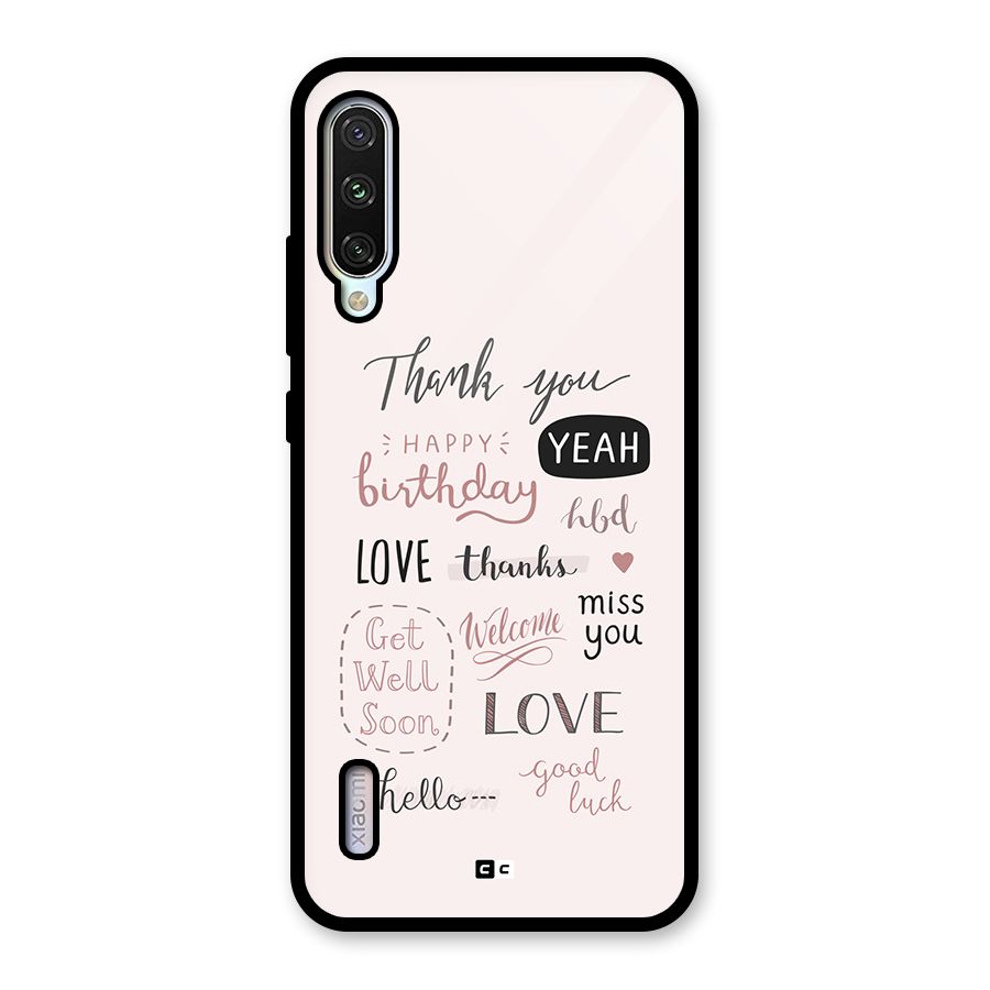 Cute Quotes Glass Back Case for Mi A3