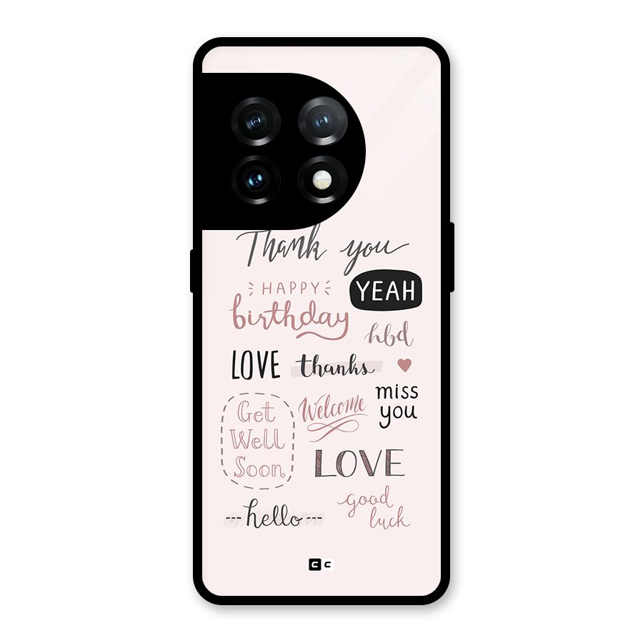 Cute Quotes Glass Back Case for OnePlus 11