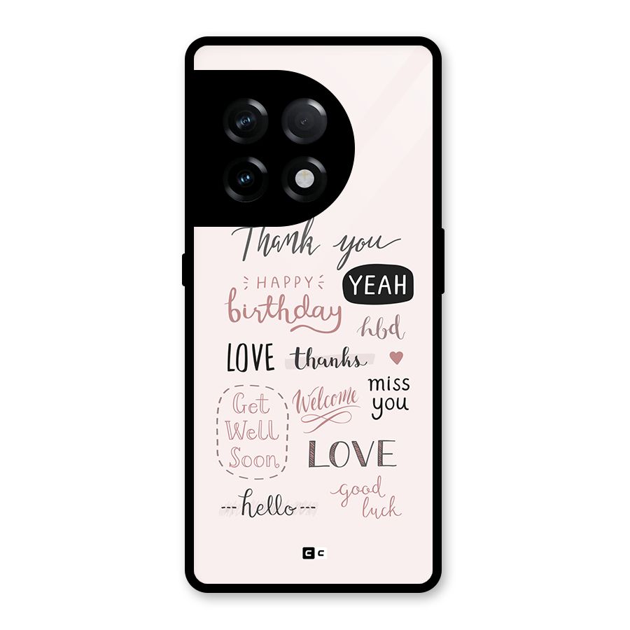 Cute Quotes Glass Back Case for OnePlus 11R