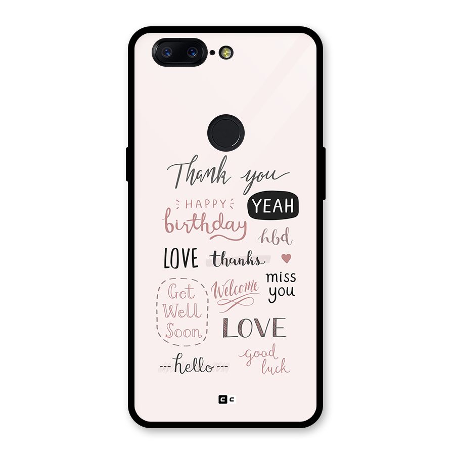 Cute Quotes Glass Back Case for OnePlus 5T