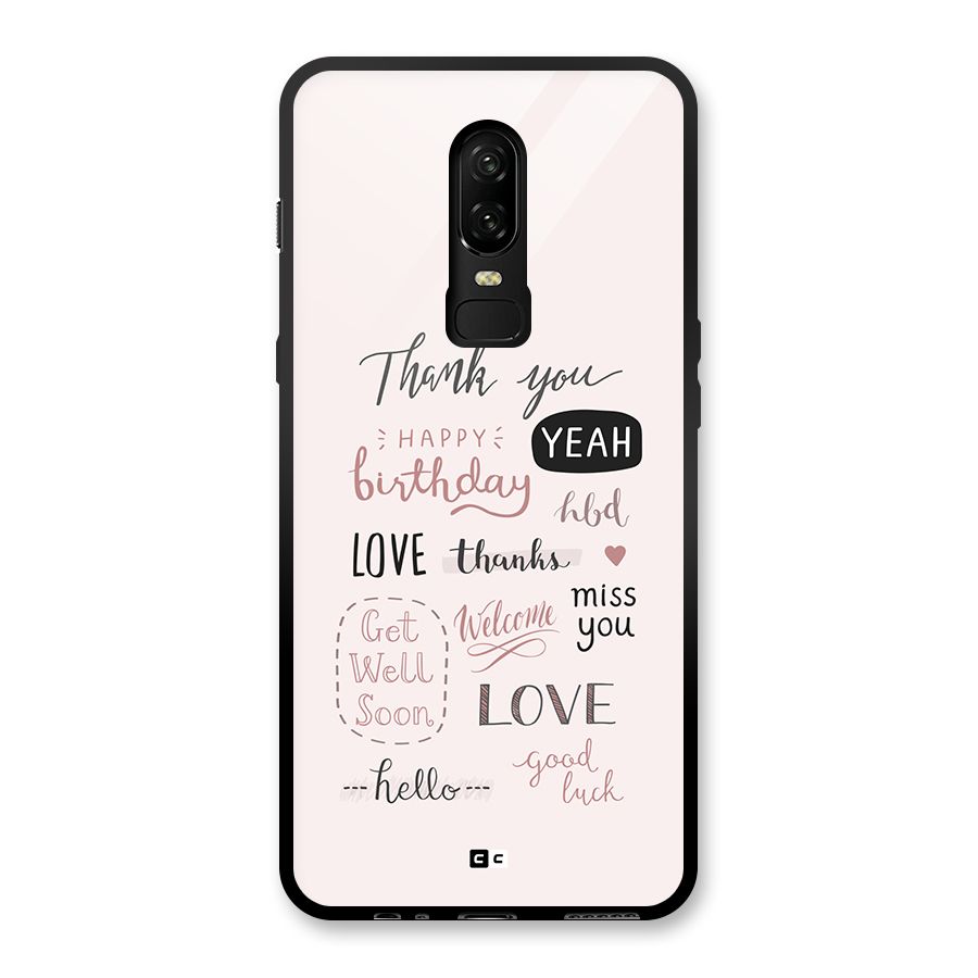 Cute Quotes Glass Back Case for OnePlus 6