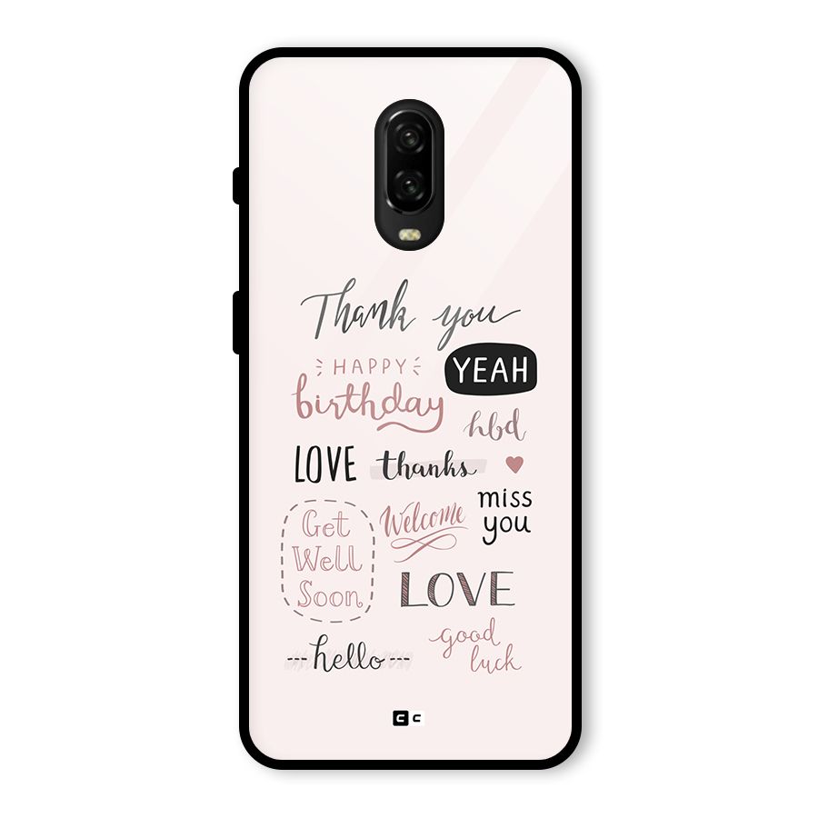 Cute Quotes Glass Back Case for OnePlus 6T