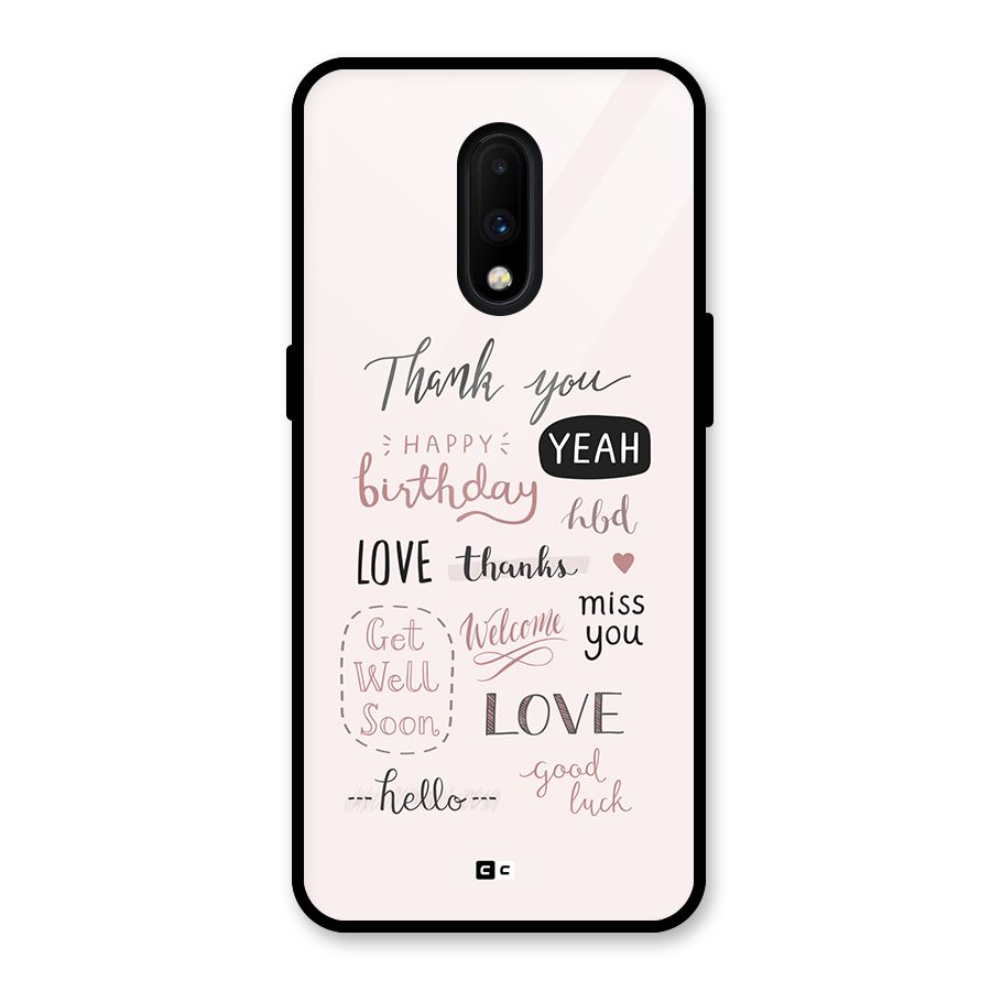 Cute Quotes Glass Back Case for OnePlus 7