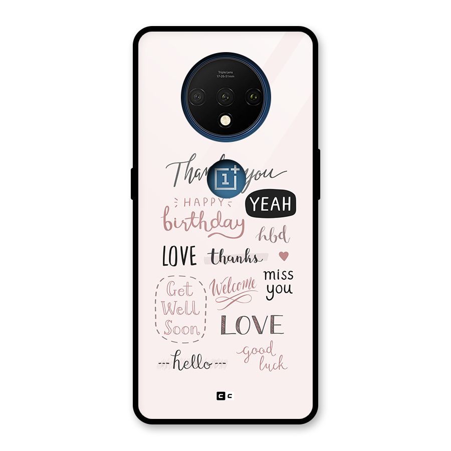 Cute Quotes Glass Back Case for OnePlus 7T