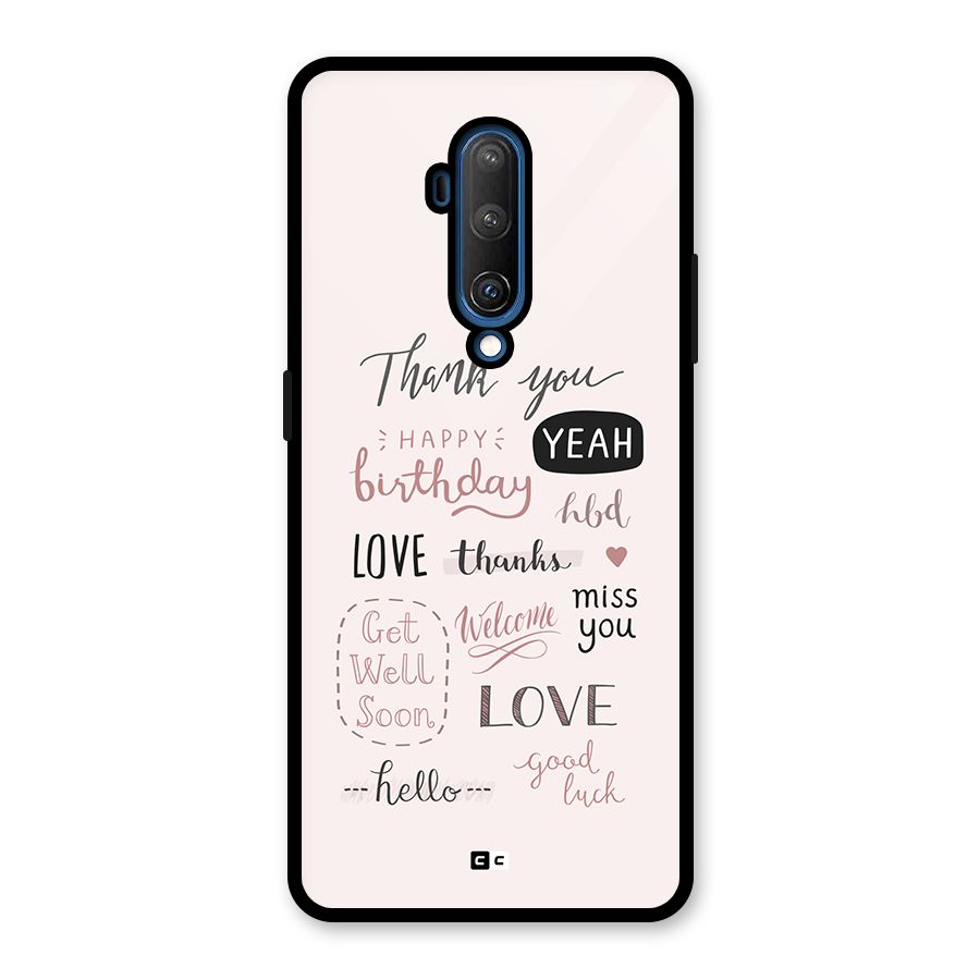 Cute Quotes Glass Back Case for OnePlus 7T Pro