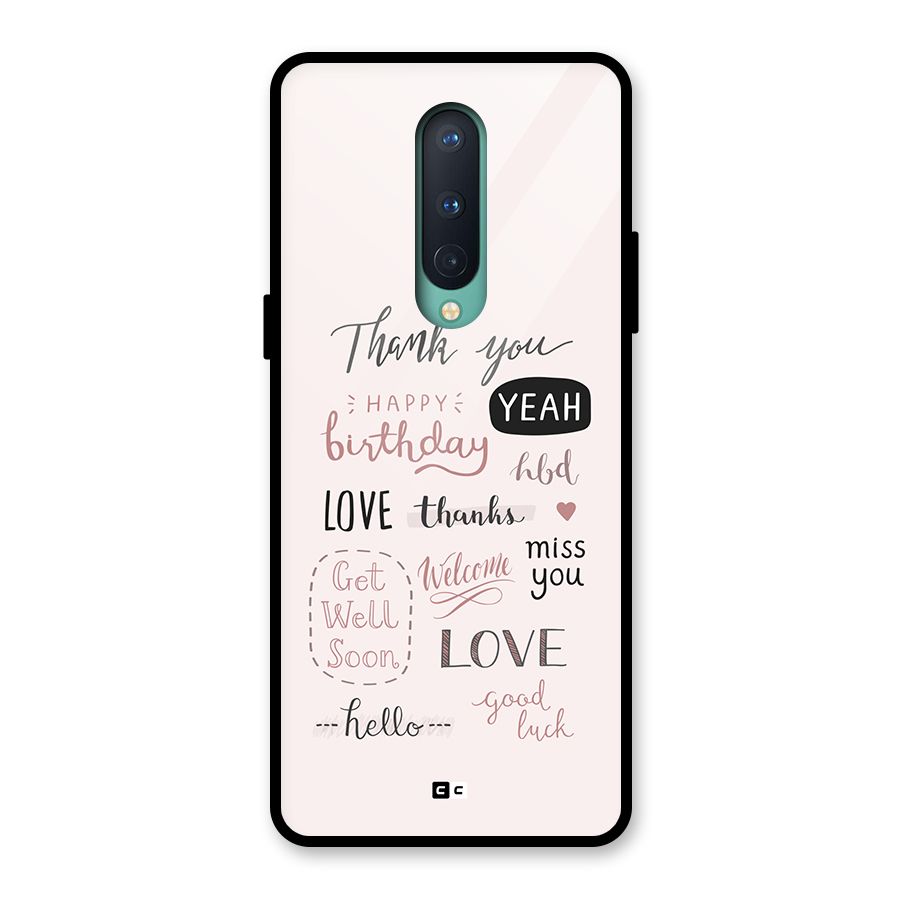 Cute Quotes Glass Back Case for OnePlus 8