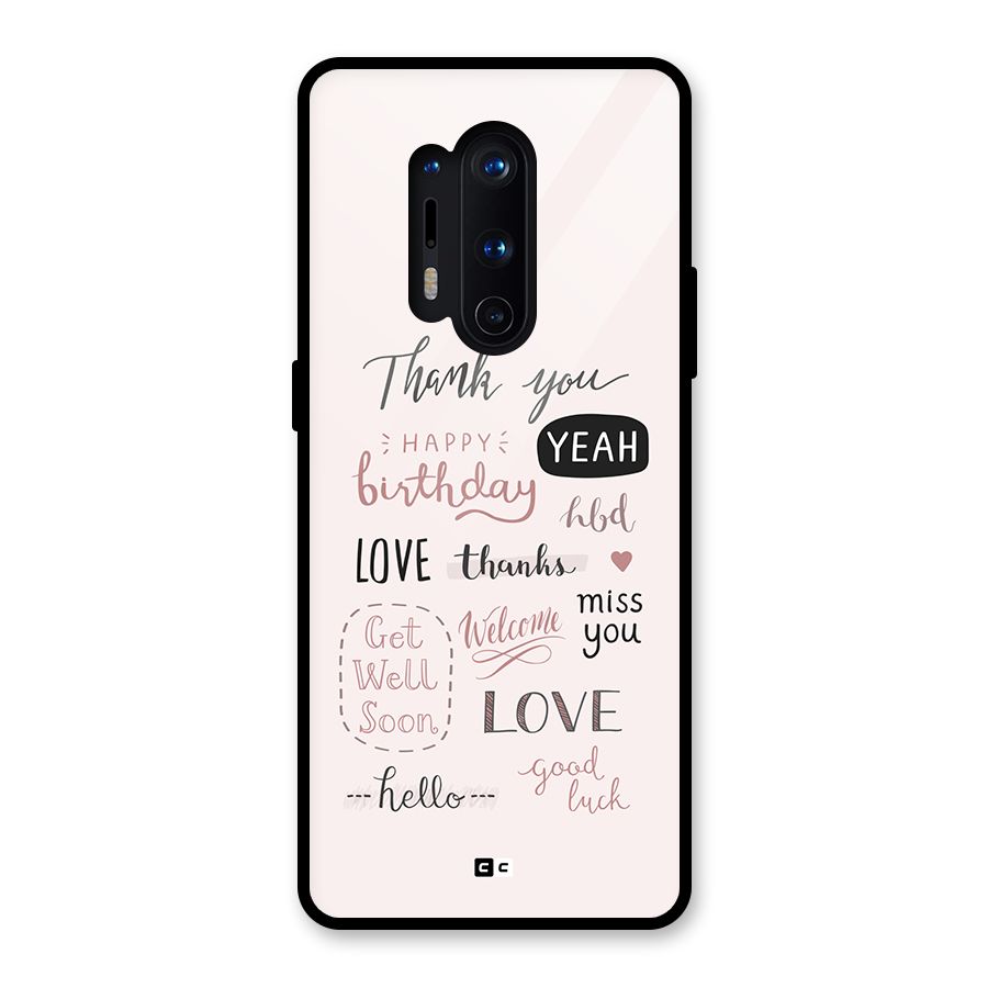 Cute Quotes Glass Back Case for OnePlus 8 Pro