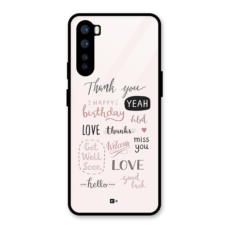 Cute Quotes Glass Back Case for OnePlus Nord