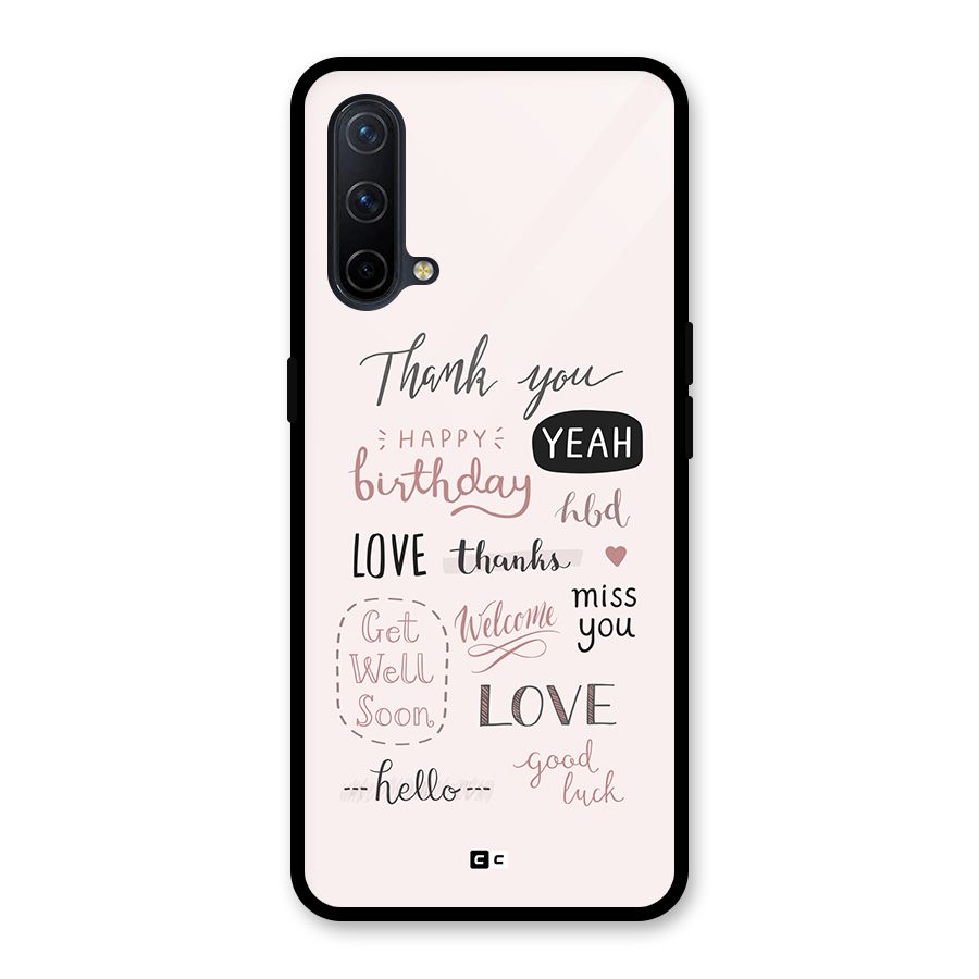 Cute Quotes Glass Back Case for OnePlus Nord CE 5G