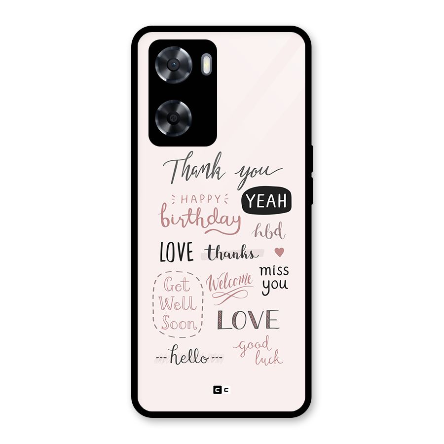 Cute Quotes Glass Back Case for OnePlus Nord N20 SE