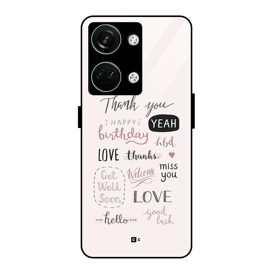 Cute Quotes Glass Back Case for Oneplus Nord 3