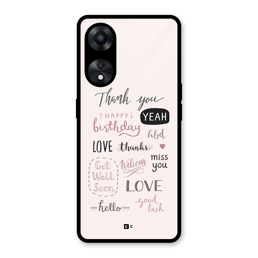 Cute Quotes Glass Back Case for Oppo A78