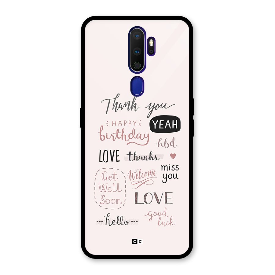 Cute Quotes Glass Back Case for Oppo A9 (2020)
