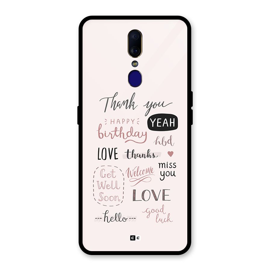 Cute Quotes Glass Back Case for Oppo F11