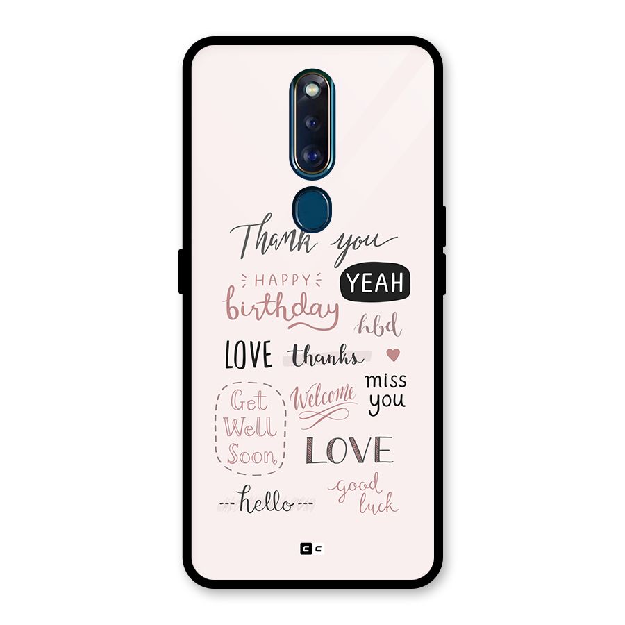 Cute Quotes Glass Back Case for Oppo F11 Pro