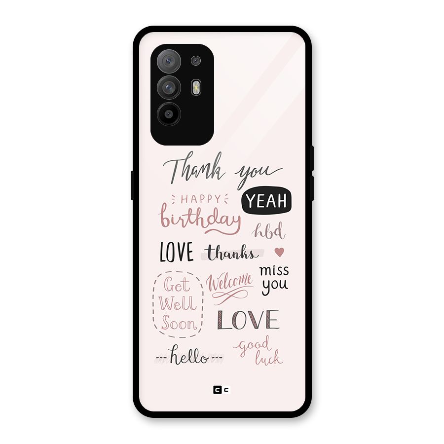 Cute Quotes Glass Back Case for Oppo F19 Pro Plus 5G