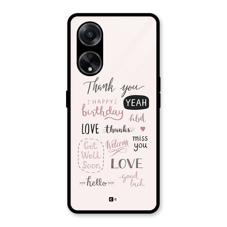 Cute Quotes Glass Back Case for Oppo F23