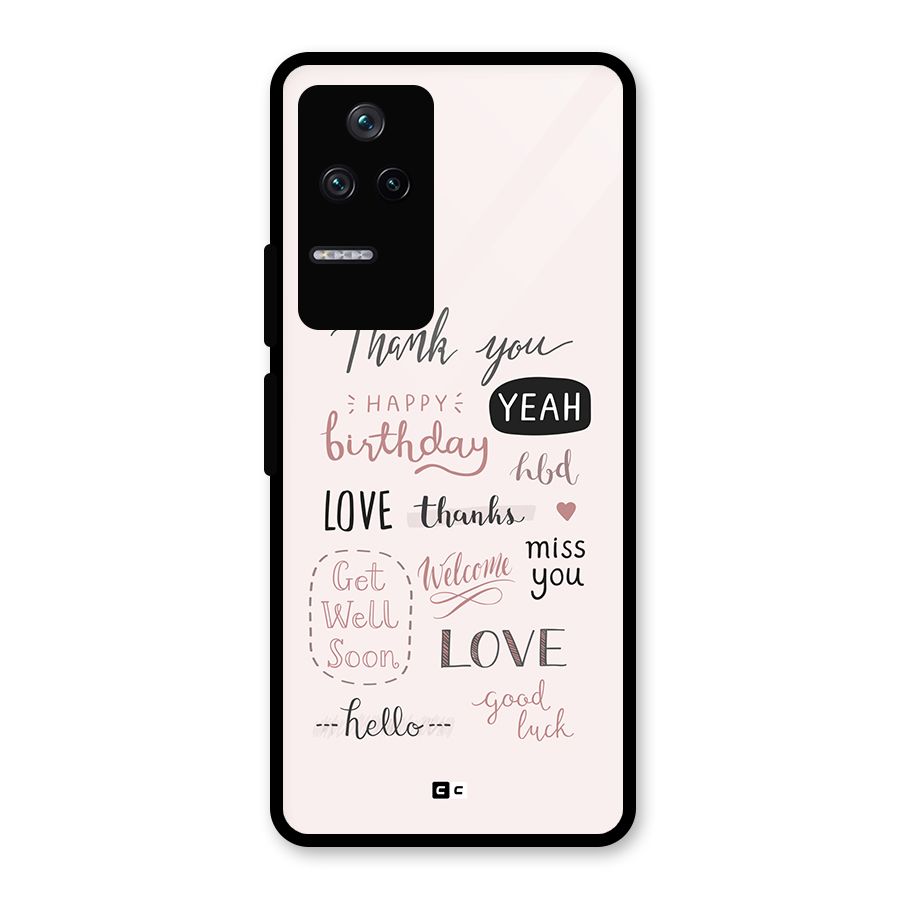 Cute Quotes Glass Back Case for Poco F4 5G