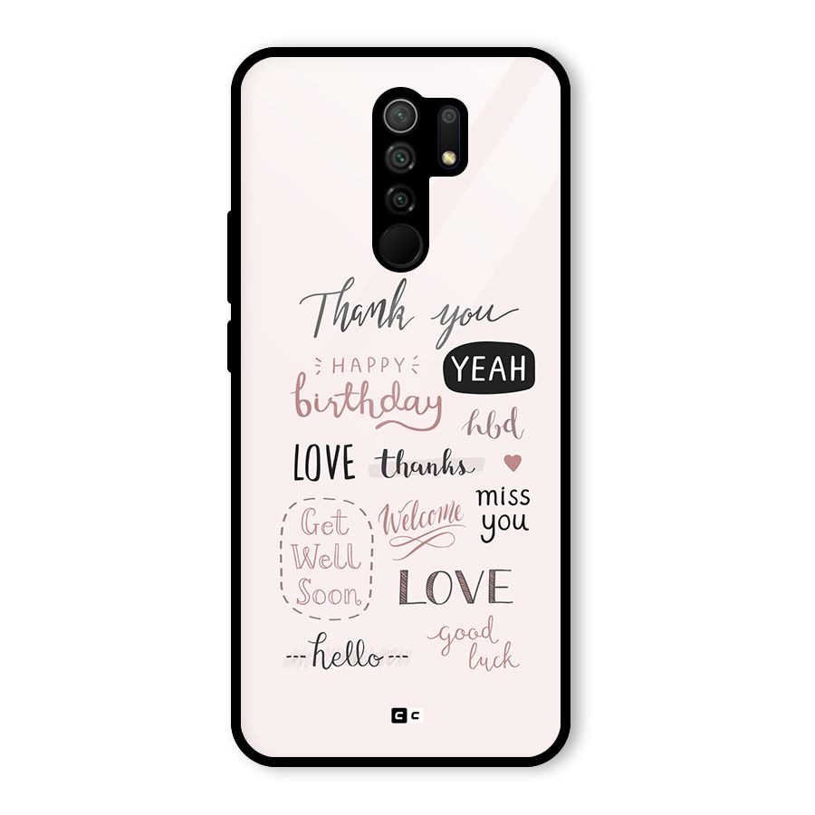Cute Quotes Glass Back Case for Poco M2