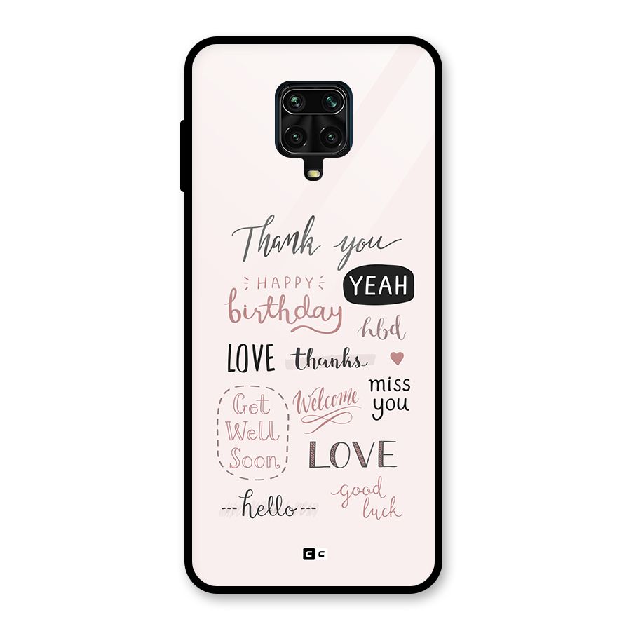 Cute Quotes Glass Back Case for Poco M2 Pro