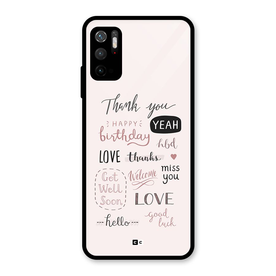 Cute Quotes Glass Back Case for Poco M3 Pro 5G