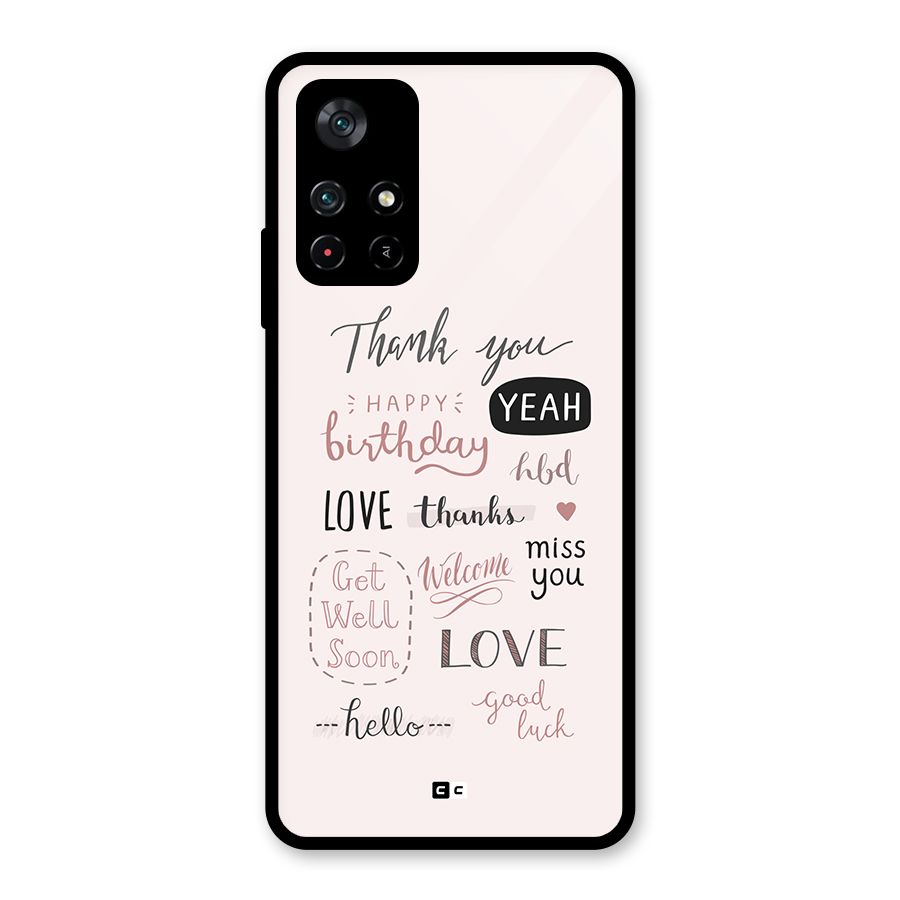 Cute Quotes Glass Back Case for Poco M4 Pro 5G