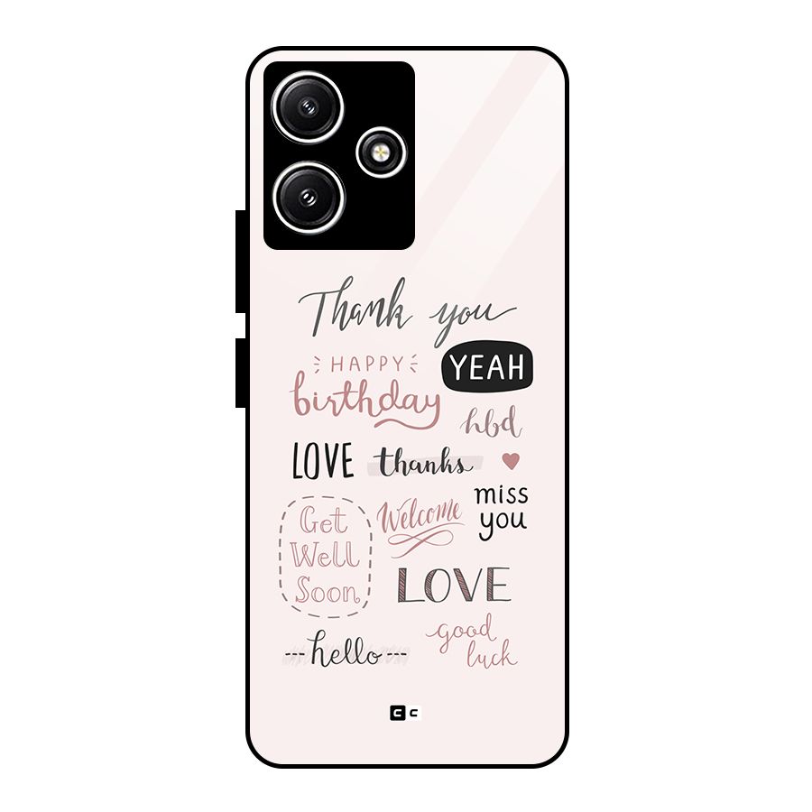 Cute Quotes Glass Back Case for Poco M6 Pro