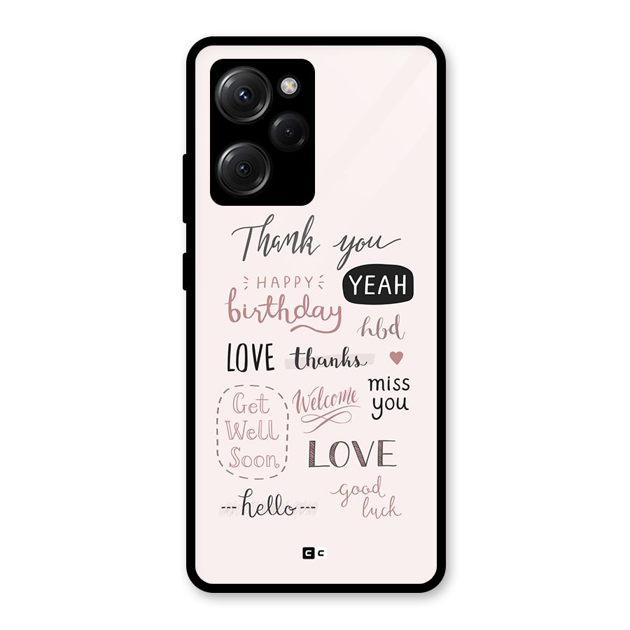 Cute Quotes Glass Back Case for Poco X5 Pro