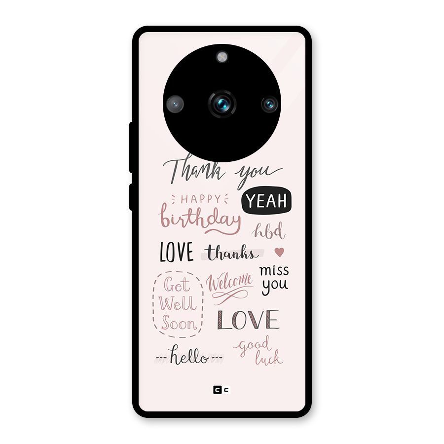 Cute Quotes Glass Back Case for Realme 11 Pro Plus