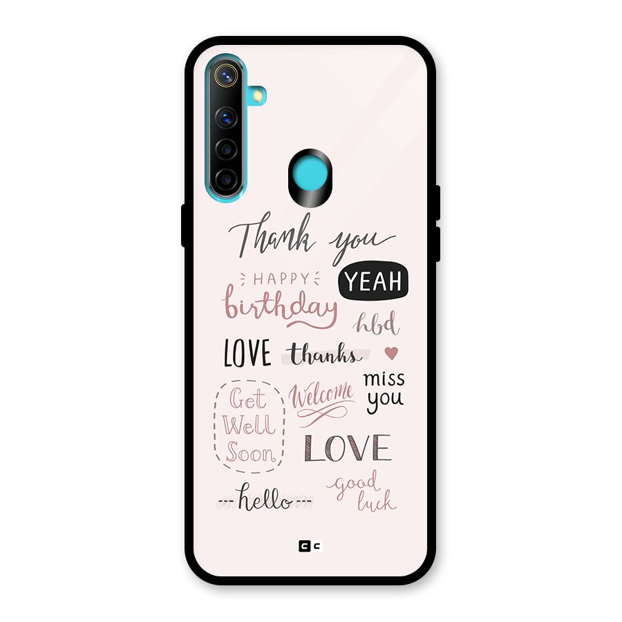 Cute Quotes Glass Back Case for Realme 5