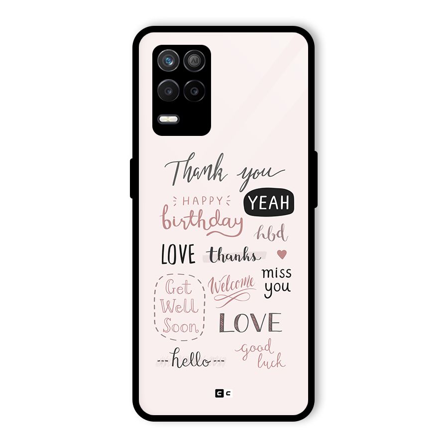 Cute Quotes Glass Back Case for Realme 8 5G